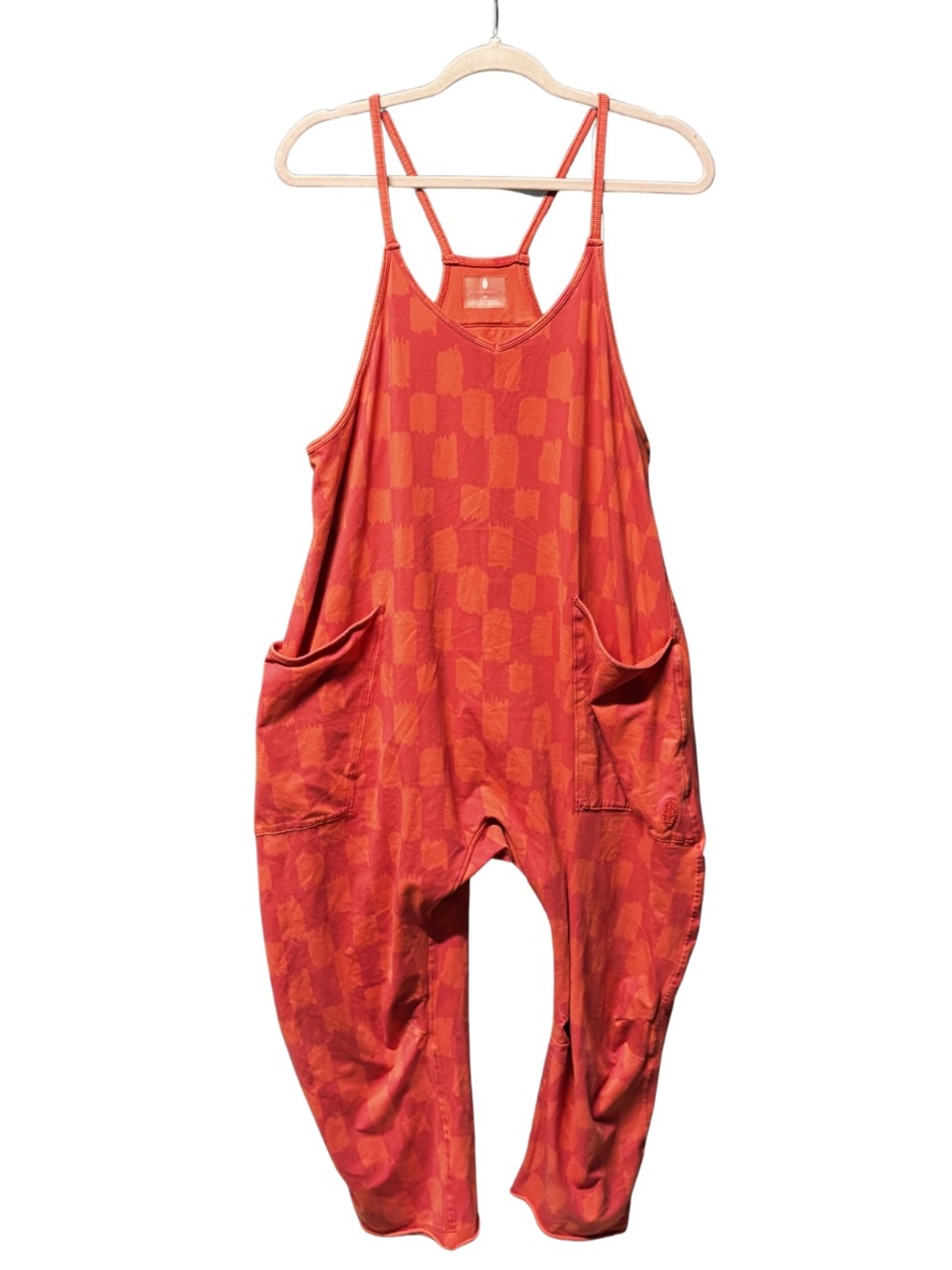 FP Movement Pink/Orange Checkered Hot Shot Onesie • Size XS